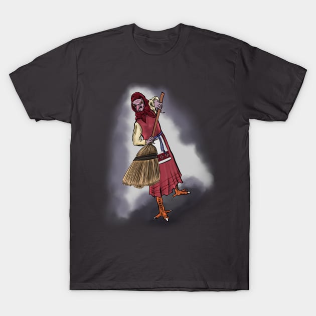 Kikimora With Dusty Broom T-Shirt by Storyfeather